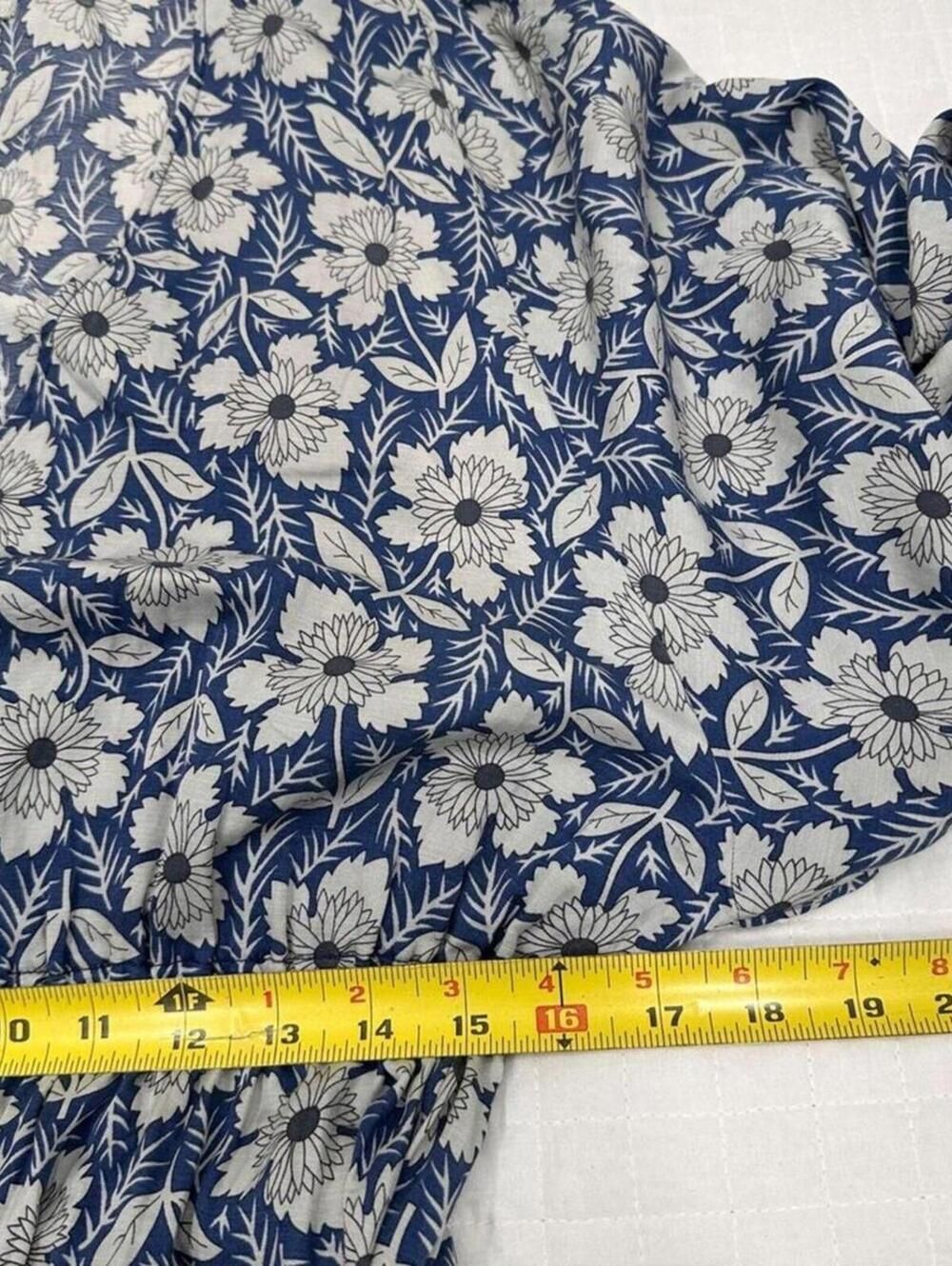 Outerknown Lulu Floral Dress Women Size M Blue Silk Blend Ruffle Festival Boho - Picture 7 of 8